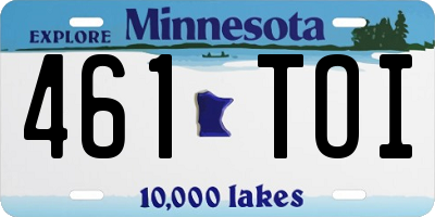 MN license plate 461TOI