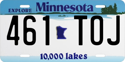 MN license plate 461TOJ