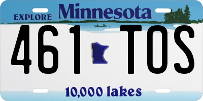 MN license plate 461TOS