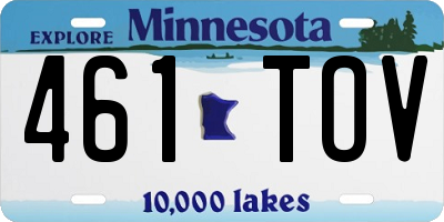 MN license plate 461TOV