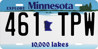 MN license plate 461TPW