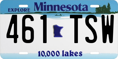 MN license plate 461TSW