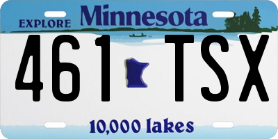 MN license plate 461TSX