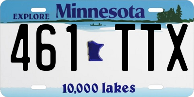 MN license plate 461TTX