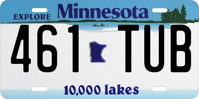 MN license plate 461TUB