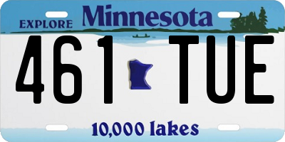 MN license plate 461TUE