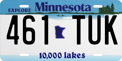MN license plate 461TUK