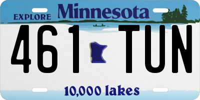MN license plate 461TUN