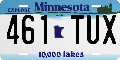 MN license plate 461TUX