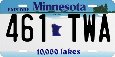 MN license plate 461TWA
