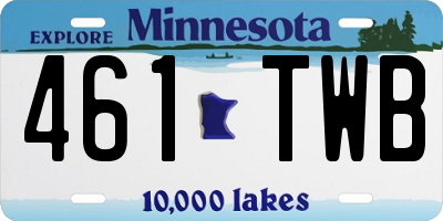 MN license plate 461TWB