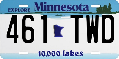 MN license plate 461TWD