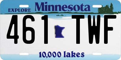 MN license plate 461TWF