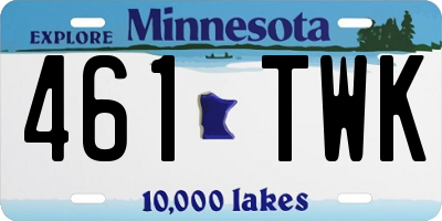 MN license plate 461TWK