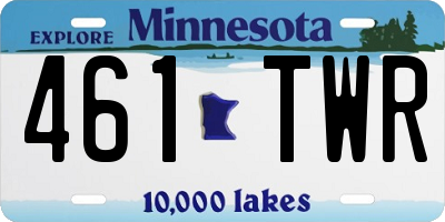 MN license plate 461TWR
