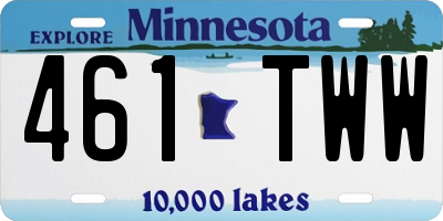 MN license plate 461TWW