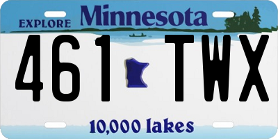 MN license plate 461TWX