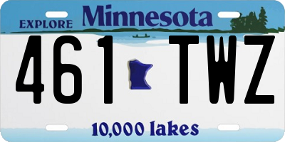 MN license plate 461TWZ