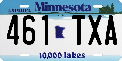 MN license plate 461TXA
