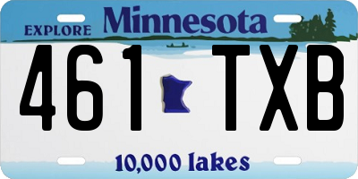 MN license plate 461TXB