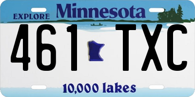 MN license plate 461TXC