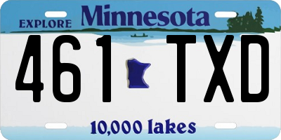 MN license plate 461TXD
