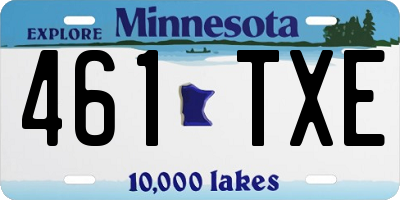 MN license plate 461TXE