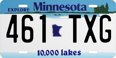 MN license plate 461TXG