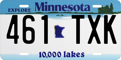 MN license plate 461TXK