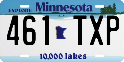 MN license plate 461TXP