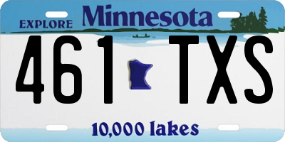 MN license plate 461TXS