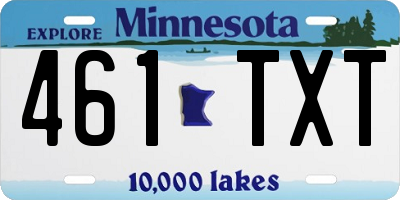 MN license plate 461TXT