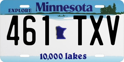 MN license plate 461TXV