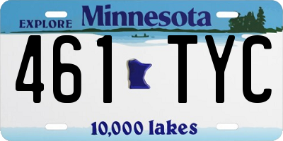 MN license plate 461TYC