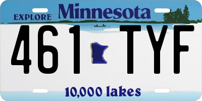 MN license plate 461TYF