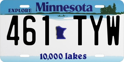 MN license plate 461TYW