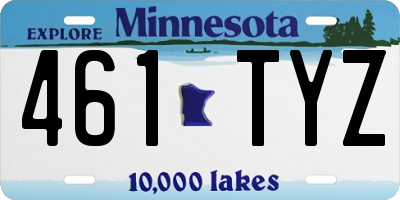 MN license plate 461TYZ