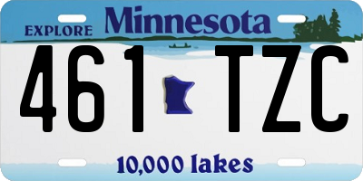 MN license plate 461TZC