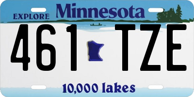 MN license plate 461TZE