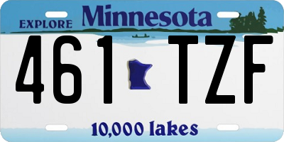 MN license plate 461TZF