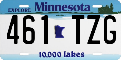 MN license plate 461TZG