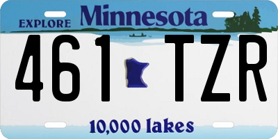 MN license plate 461TZR