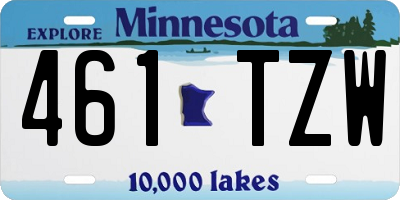 MN license plate 461TZW