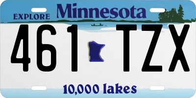 MN license plate 461TZX