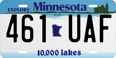 MN license plate 461UAF