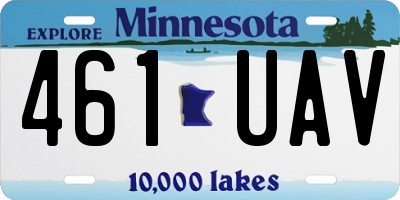 MN license plate 461UAV