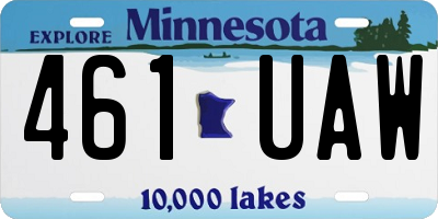 MN license plate 461UAW