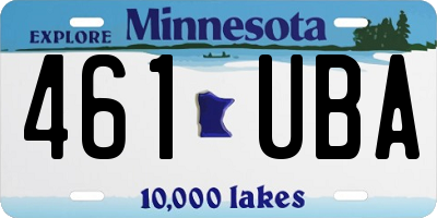 MN license plate 461UBA