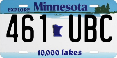 MN license plate 461UBC