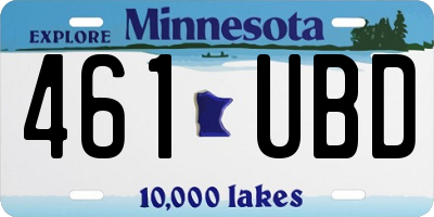 MN license plate 461UBD
